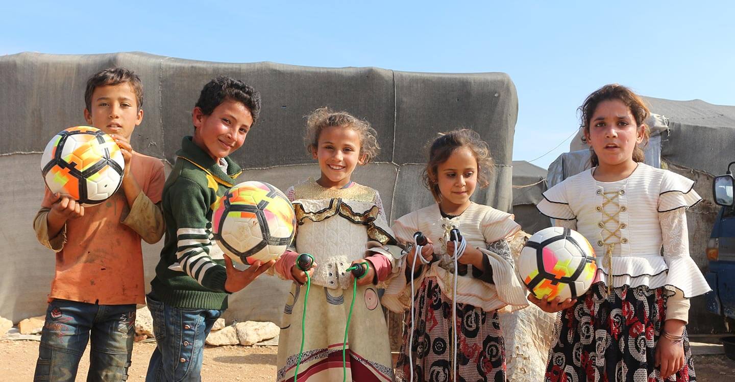Syrian Kids with toys