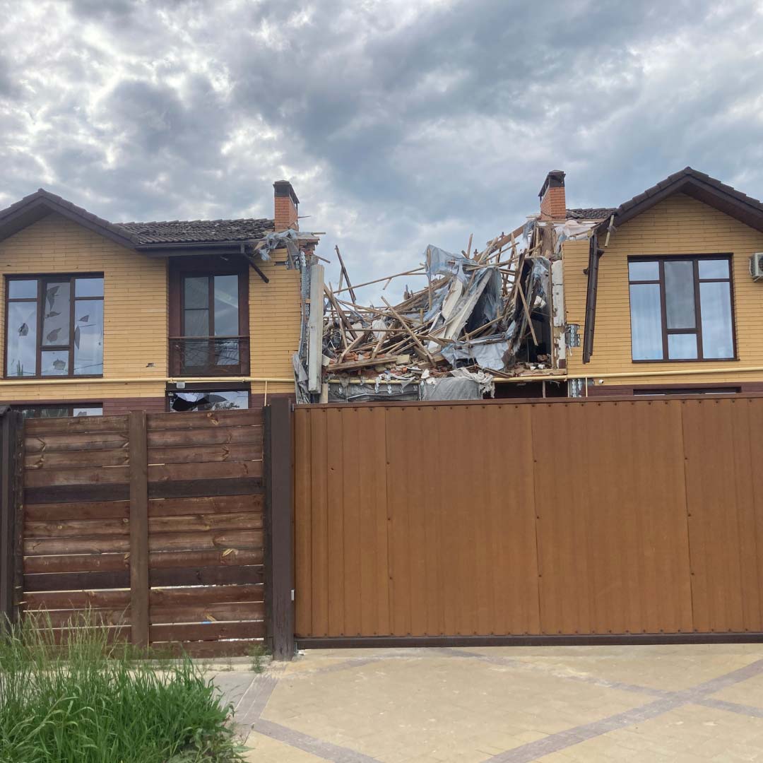 Destroyed house in Kharkiv