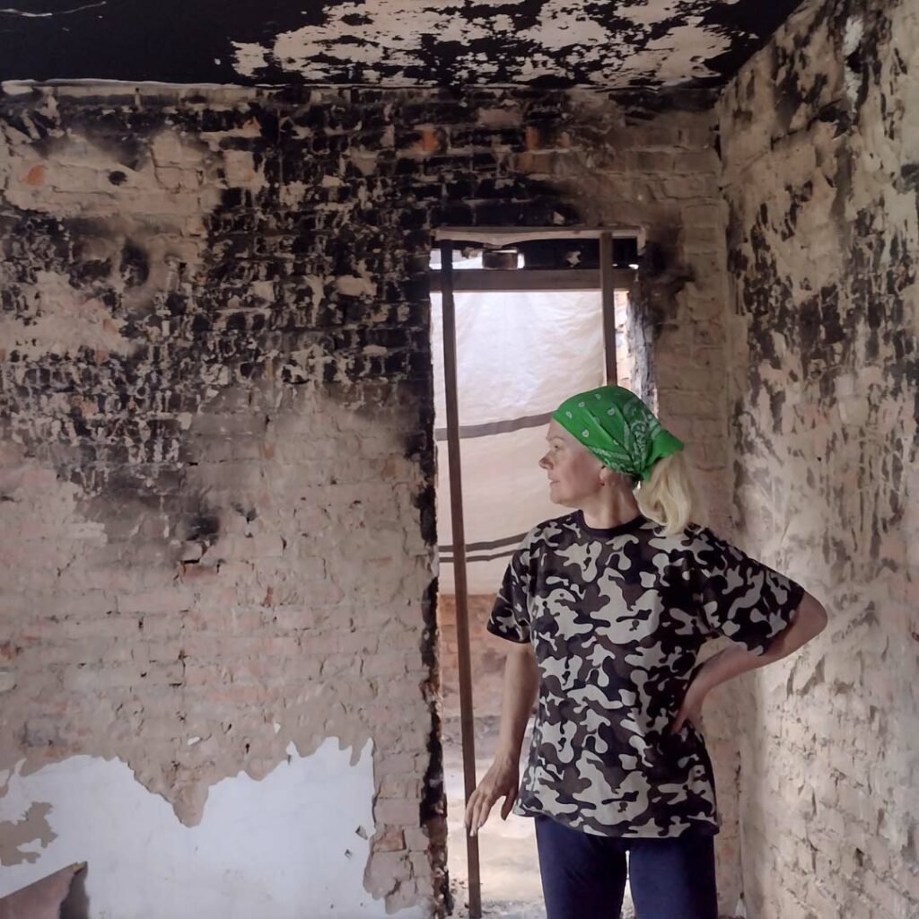 Damaged house in Ukraine